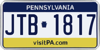 PA license plate JTB1817
