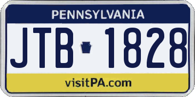 PA license plate JTB1828