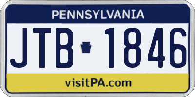 PA license plate JTB1846