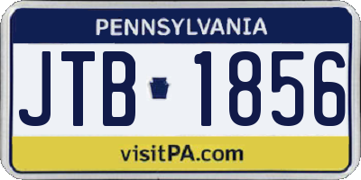 PA license plate JTB1856