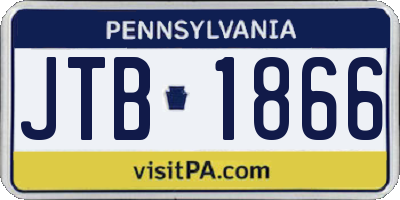 PA license plate JTB1866