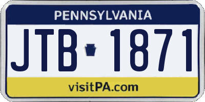 PA license plate JTB1871