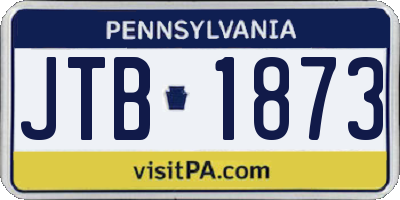 PA license plate JTB1873