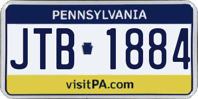 PA license plate JTB1884
