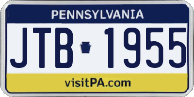 PA license plate JTB1955
