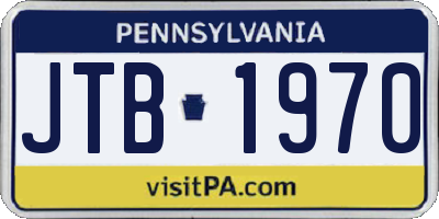 PA license plate JTB1970