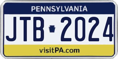 PA license plate JTB2024