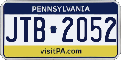 PA license plate JTB2052