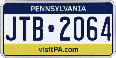 PA license plate JTB2064
