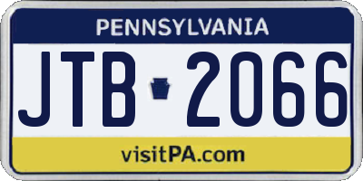 PA license plate JTB2066
