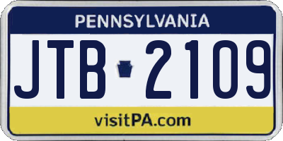 PA license plate JTB2109