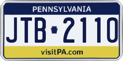 PA license plate JTB2110