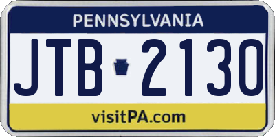 PA license plate JTB2130