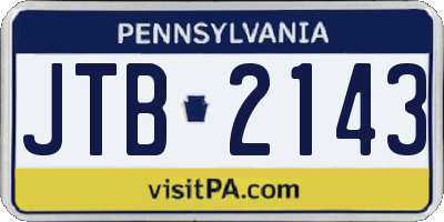 PA license plate JTB2143