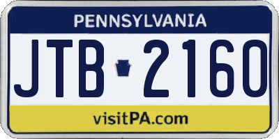 PA license plate JTB2160