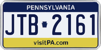 PA license plate JTB2161