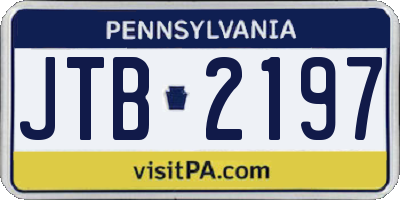 PA license plate JTB2197