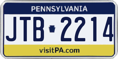 PA license plate JTB2214