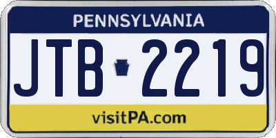 PA license plate JTB2219
