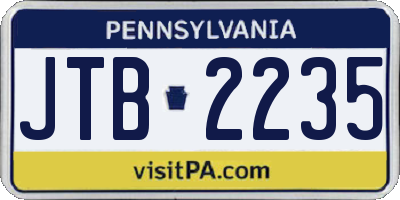 PA license plate JTB2235