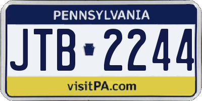 PA license plate JTB2244
