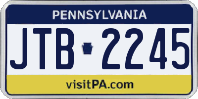PA license plate JTB2245