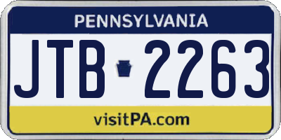 PA license plate JTB2263