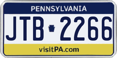 PA license plate JTB2266
