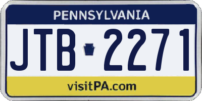 PA license plate JTB2271