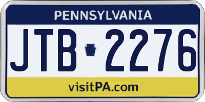 PA license plate JTB2276