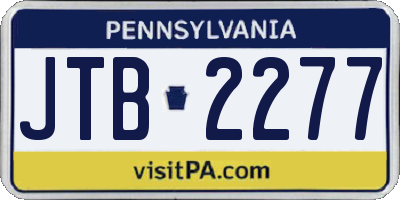 PA license plate JTB2277