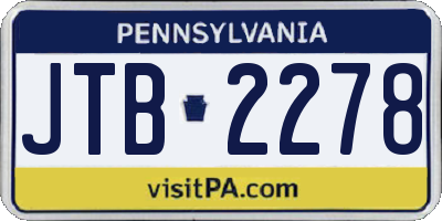 PA license plate JTB2278