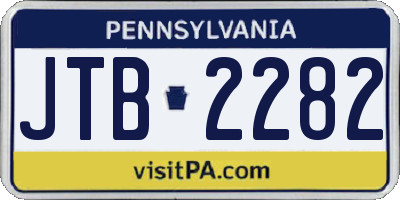 PA license plate JTB2282