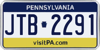 PA license plate JTB2291