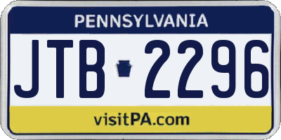 PA license plate JTB2296