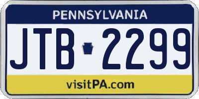 PA license plate JTB2299