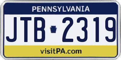 PA license plate JTB2319