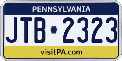 PA license plate JTB2323