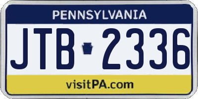 PA license plate JTB2336