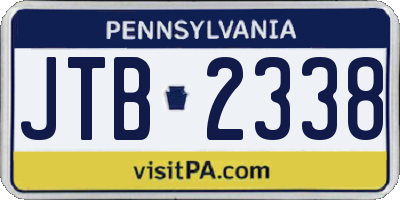 PA license plate JTB2338