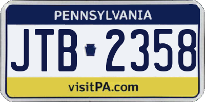 PA license plate JTB2358