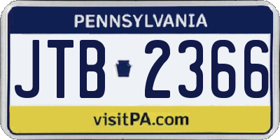 PA license plate JTB2366