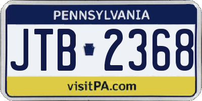 PA license plate JTB2368