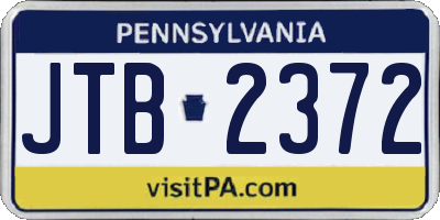 PA license plate JTB2372
