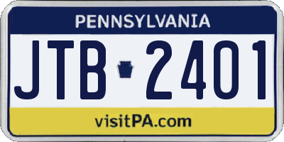 PA license plate JTB2401