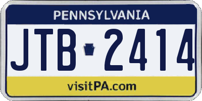 PA license plate JTB2414