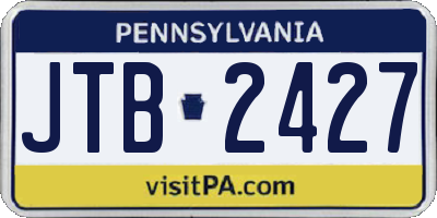 PA license plate JTB2427