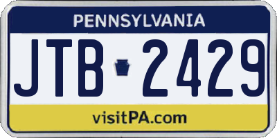 PA license plate JTB2429