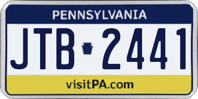 PA license plate JTB2441