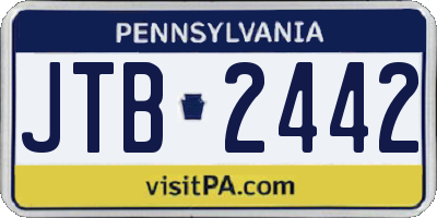 PA license plate JTB2442